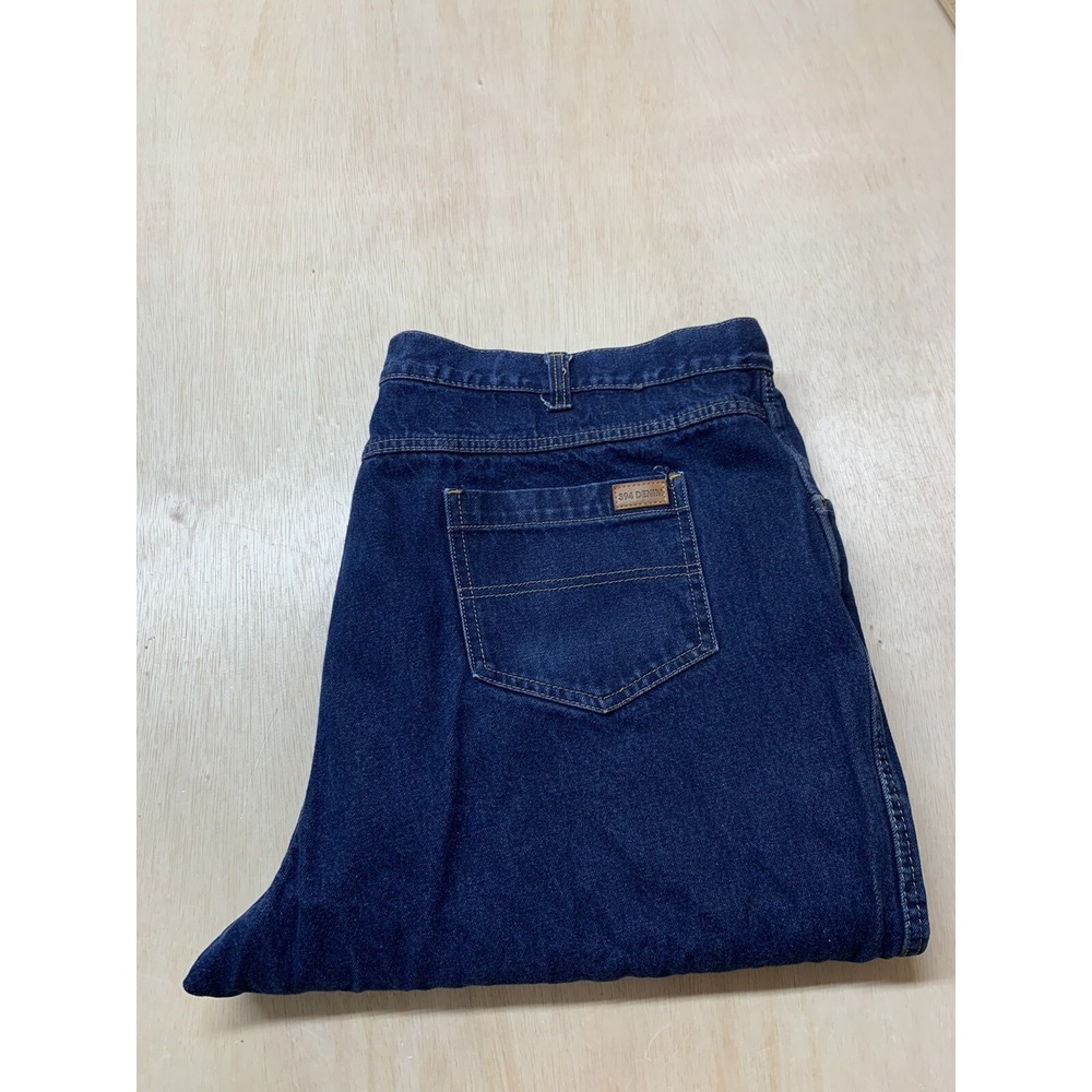 Cintas Blue Work Denim‎ Jeans Men Size 50x30 Act 48x29 Dark Wash Cotton Straight